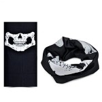 Face protection mask, skull design, black and white color